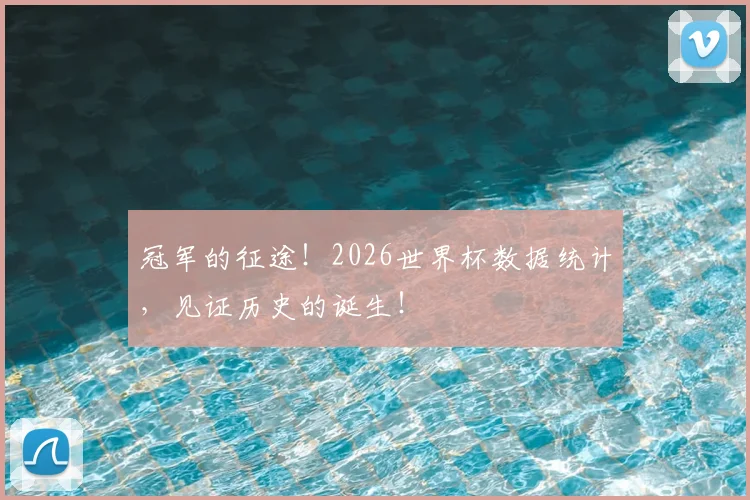 冠军的征途！2026世界杯数据统计，见证历史的诞生！